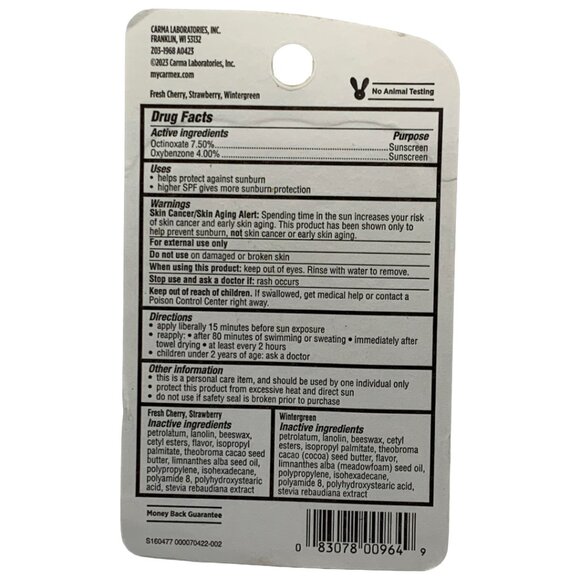 NWT CARMEX Daily Care 3 Pack Moisturizing Flavored Lip Balms w. SPF 15 - Picture 3 of 3